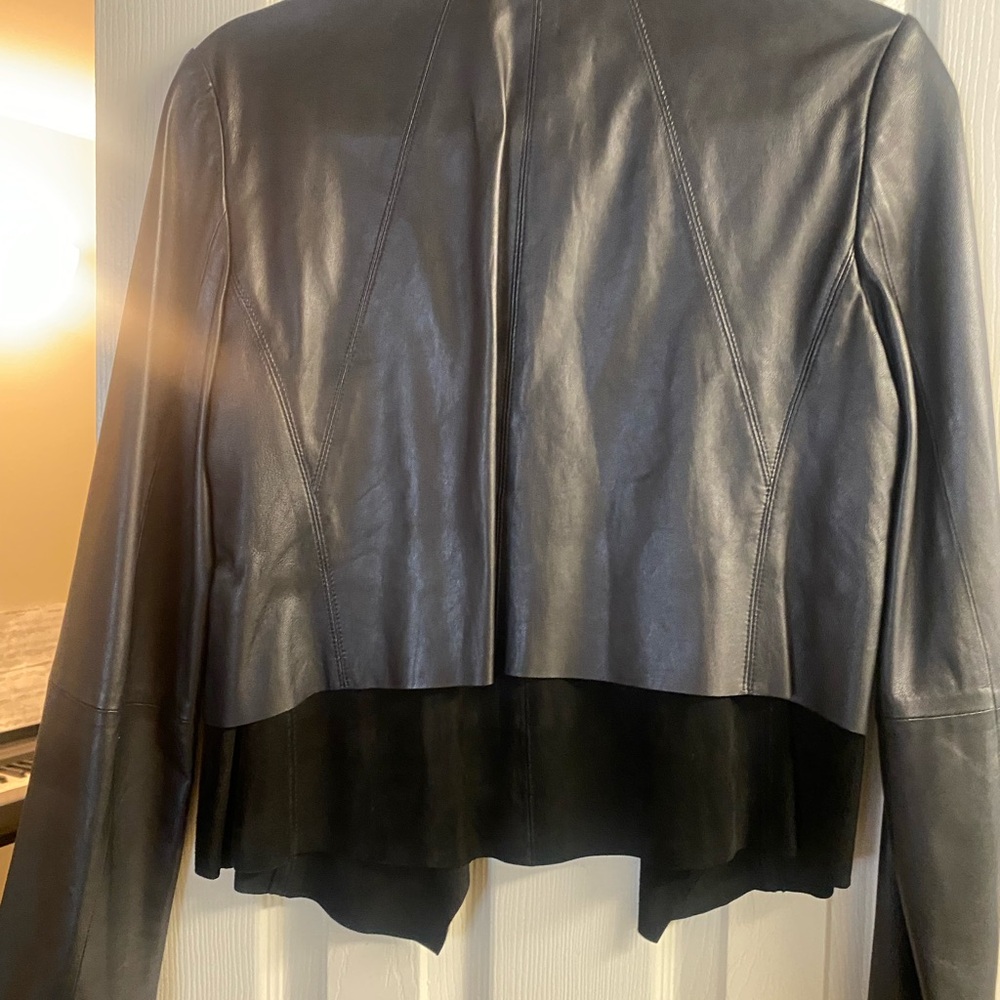 Halston Heritage Charcoal Leather Jacket